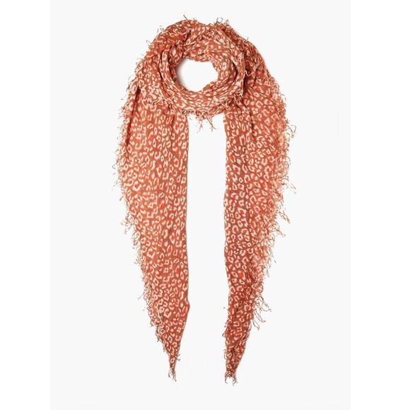 Chan Luu Cashmere and Silk Scarf in Redwood Leopard Print Boho Y2K - Picture 1 of 7